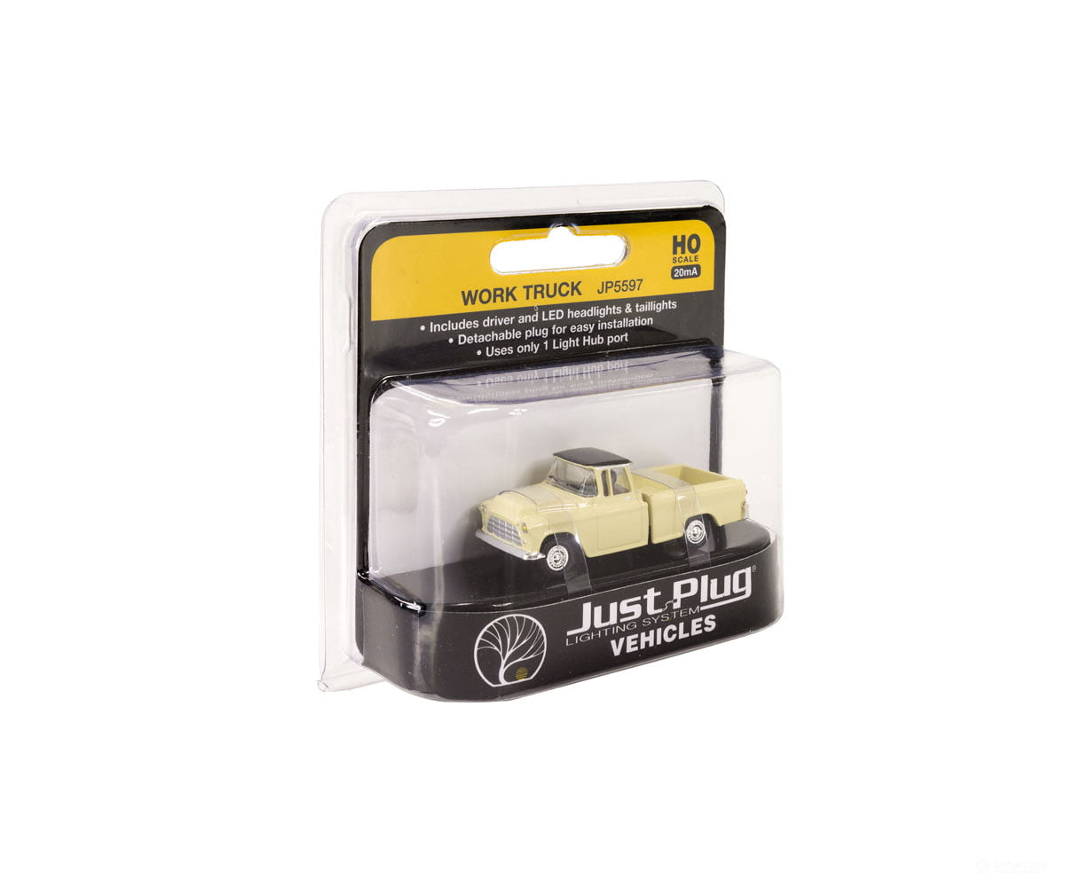 Woodland Scenics 5597 Just Plug(R) Lighted Vehicle Work Truck (Light Yellow) Cars & Trucks
