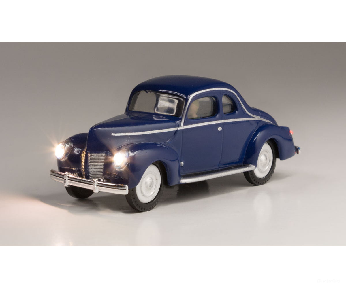 Woodland Scenics 5598 Blue Coupe - Just Plug(R) Lighted Vehicle Cars & Trucks