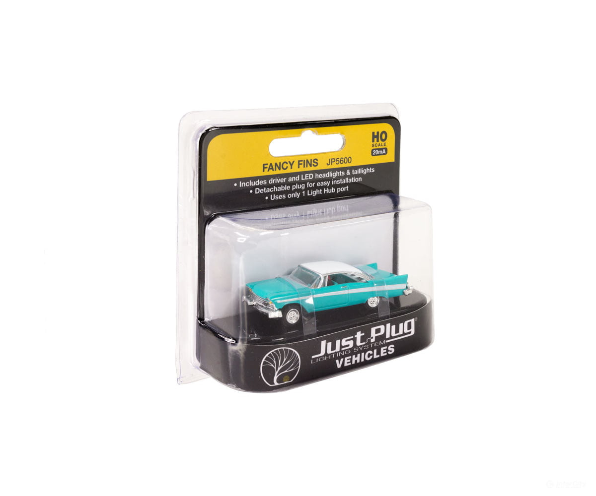 Woodland Scenics 5600 Just Plug(R) Lighted Vehicle Fancy Fins (Turquoise White) Cars & Trucks