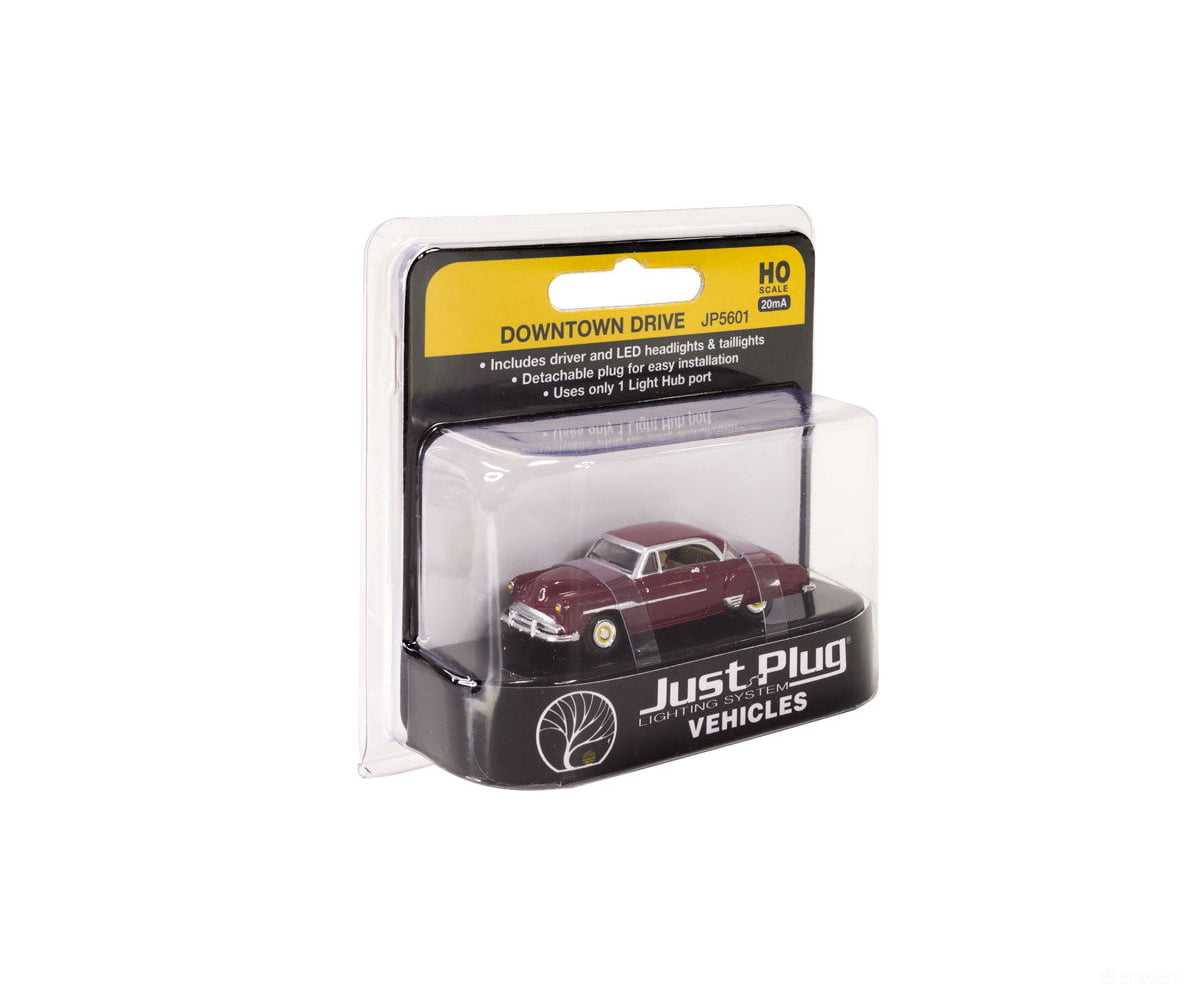 Woodland Scenics 5601 Just Plug(R) Lighted Vehicle Downtown Drive - Sedan (Maroon) Cars & Trucks
