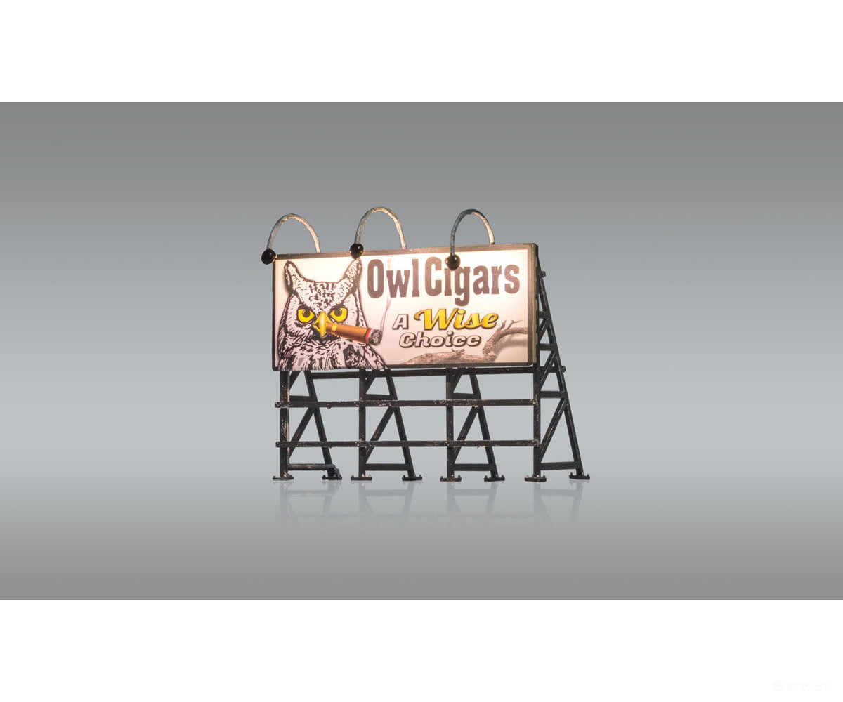 Woodland Scenics 5795 Lighted Billboard - Just Plug(R) Wise Tobacco Co. Lights & Electronics