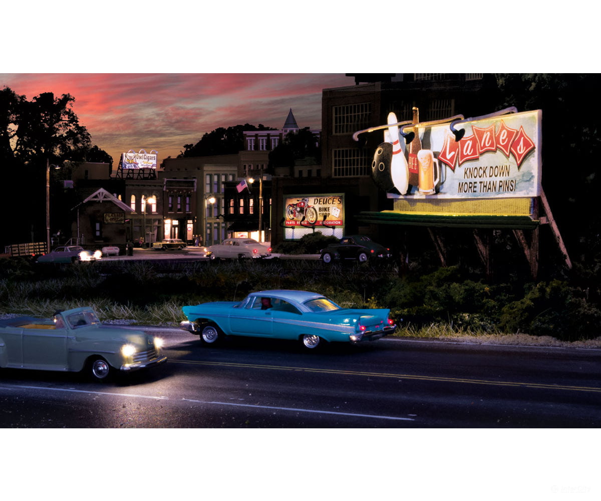 Woodland Scenics 5796 Lighted Billboard - Just Plug(R) Lanes Bowling And Bar Lights & Electronics