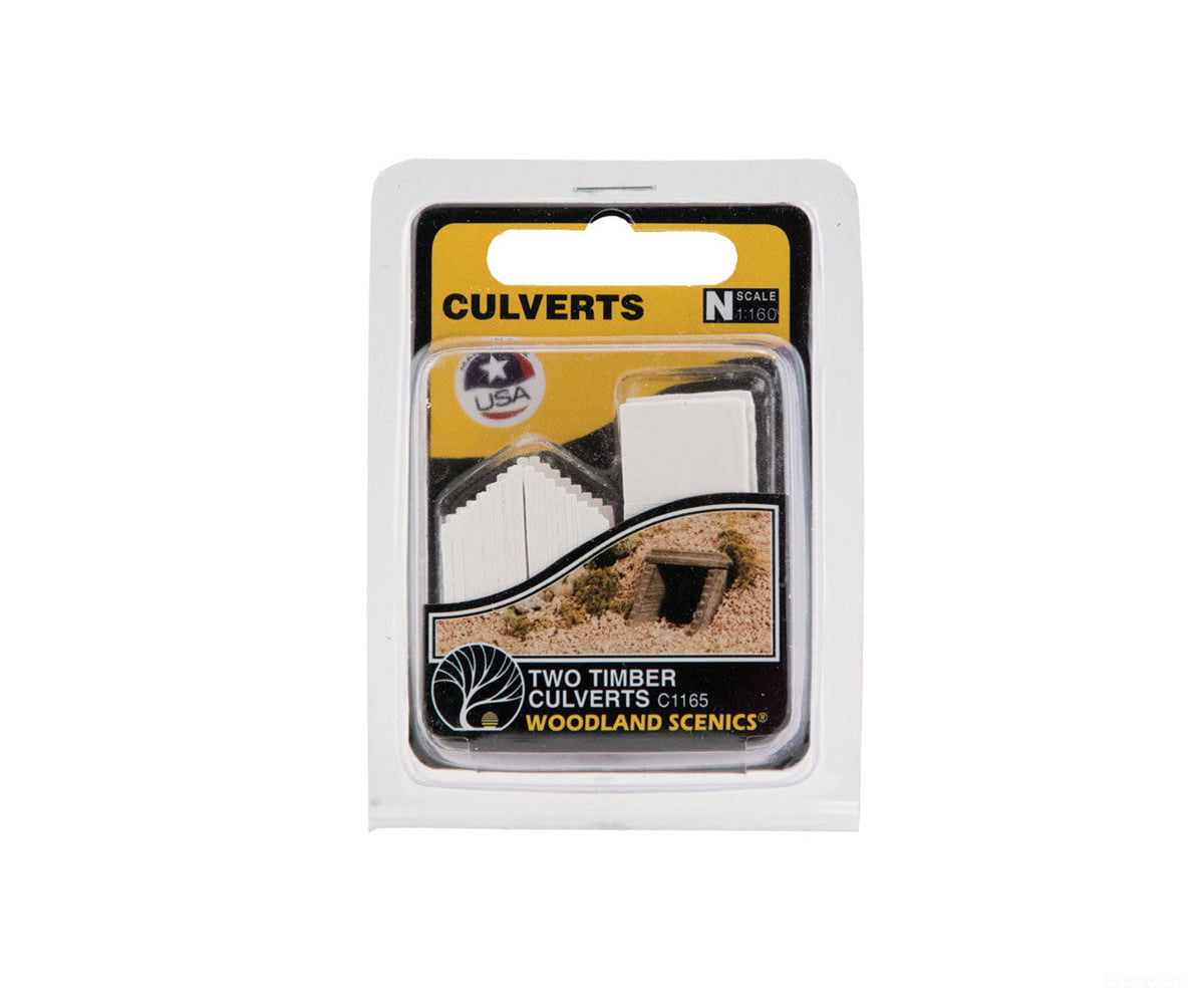 Woodland Scenics 1165 Culverts Pkg(2) (Unpainted Hydrocal(R) Castings) Timber Tunnels & Bridges
