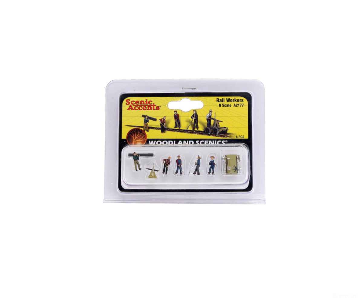 Woodland Scenics 2177 Scenic Accents(R) Figures Rail Workers & Tools Pkg(8)
