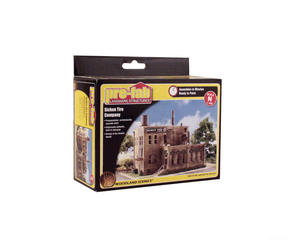Woodland Scenics 5204 Sicken Tire Company - Landmark Structures(R) Kit 3 - 9/16 X 3 - 1/8’ 9 8Cm