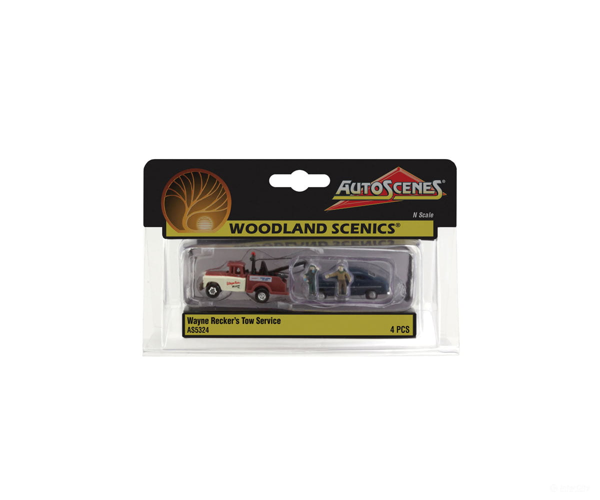 Woodland Scenics 5324 Autoscenes(Tm) - - Wayne Recker’s Tow Service Cars & Trucks