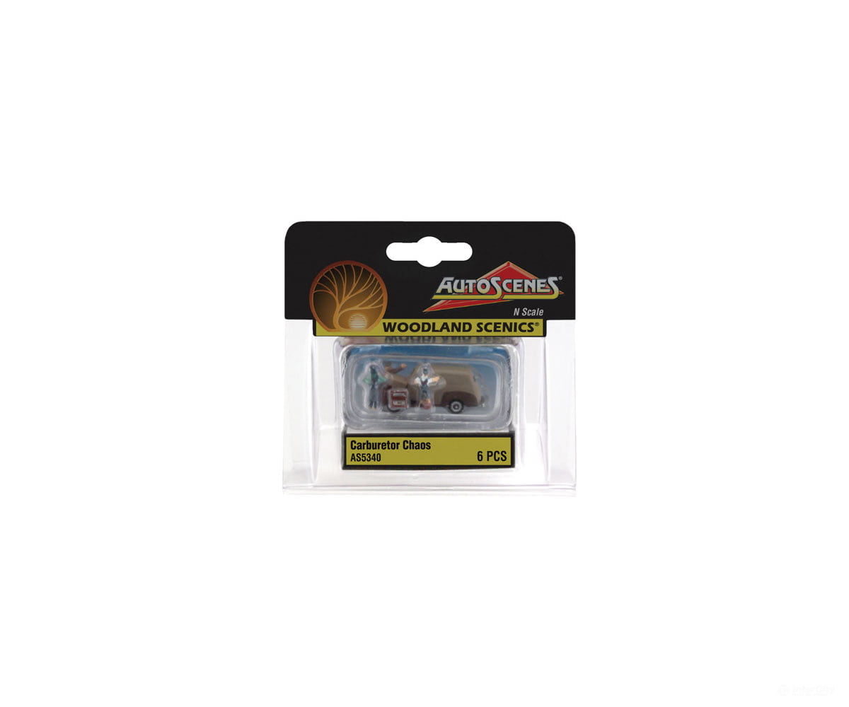 Woodland Scenics 5340 Autoscenes(R) - Assembled - - Carburetor Chaos Cars & Trucks