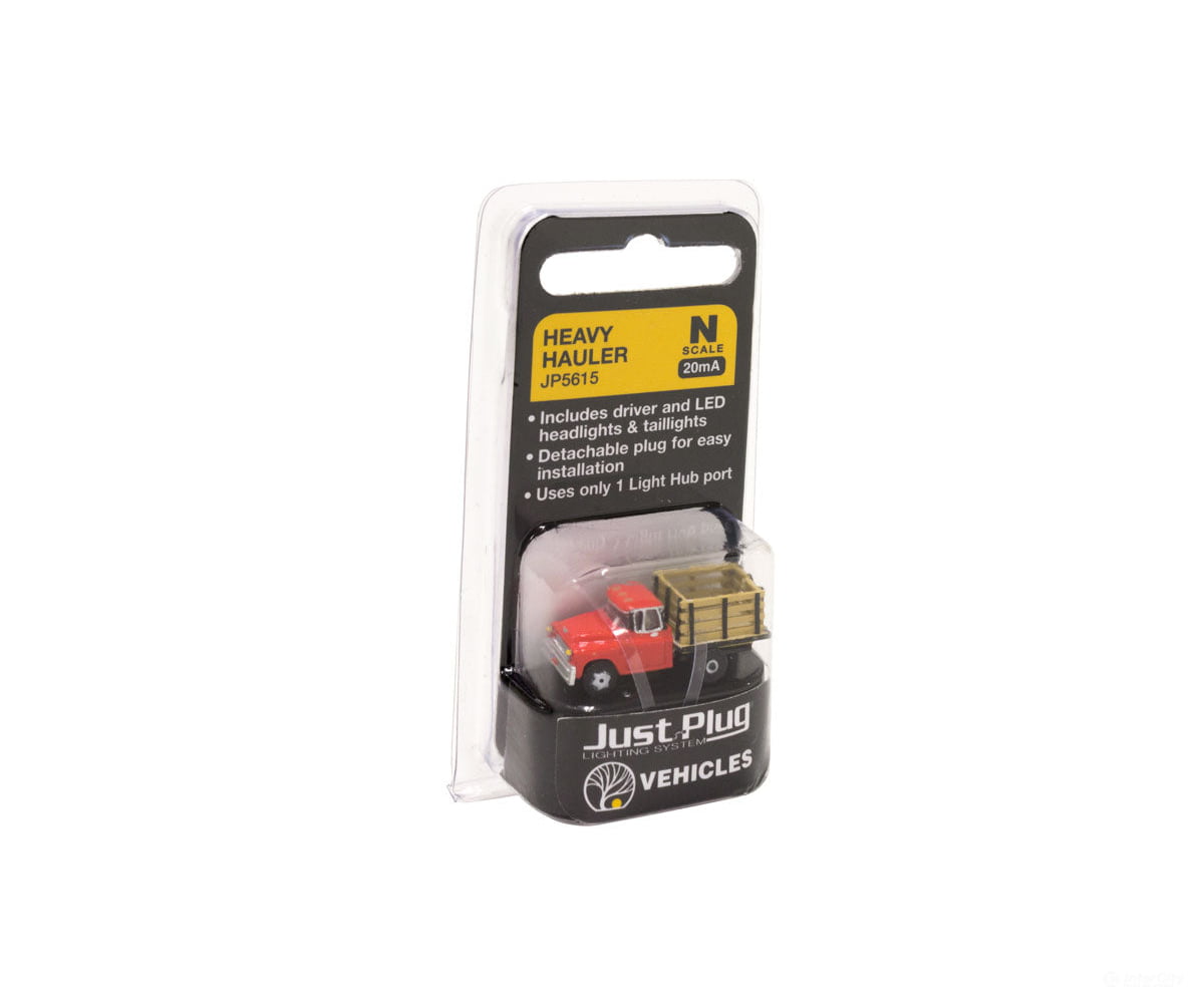 Woodland Scenics 5615 Just Plug(R) Lighted Vehicle Heavy Hauler (Red) Cars & Trucks