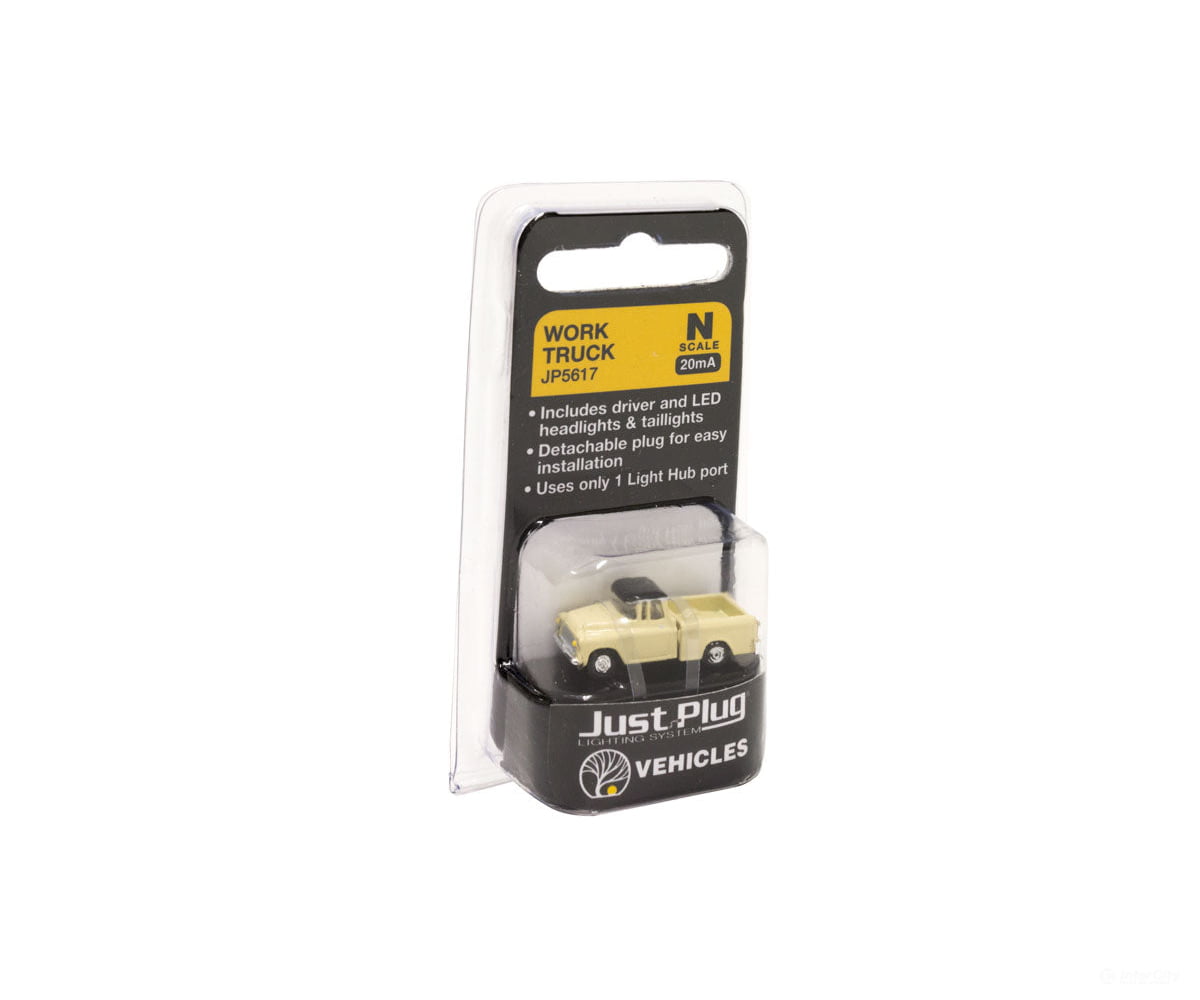 Woodland Scenics 5617 Just Plug(R) Lighted Vehicle - - Work Truck (Light Yellow) Cars & Trucks