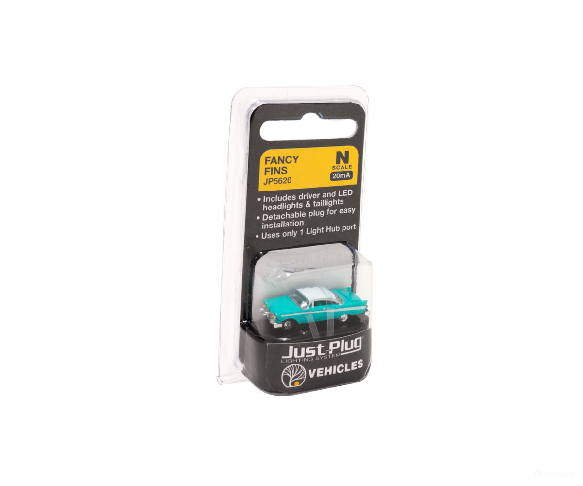Woodland Scenics 5620 Fancy Fins - Just Plug(R) Lighted Vehicle Turquoise White Cars & Trucks