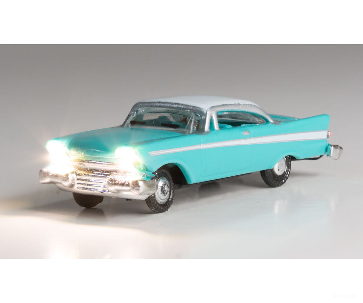 Woodland Scenics 5620 Fancy Fins - Just Plug(R) Lighted Vehicle Turquoise White Cars & Trucks