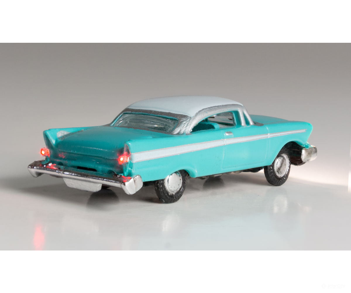 Woodland Scenics 5620 Fancy Fins - Just Plug(R) Lighted Vehicle Turquoise White Cars & Trucks