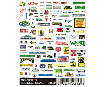 Woodland Scenics N Scale 572 Dry Transfer Signs - Business Signs - Decals