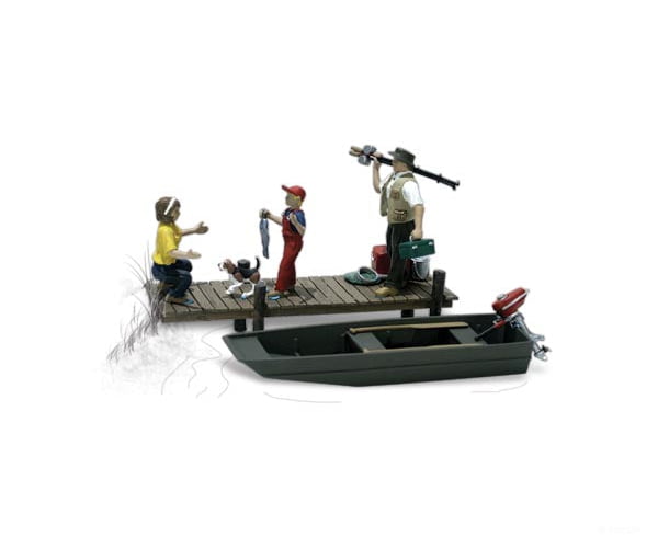 Woodland Scenics 2756 Scenic Accents(R) Figures - - Family Fishing Pkg(3)
