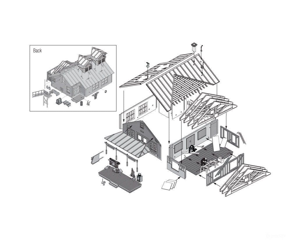 Woodland Scenics 5894 Country Store Expansion - Landmark Structures(R) - - Kit 13 - 1/8 X 11’