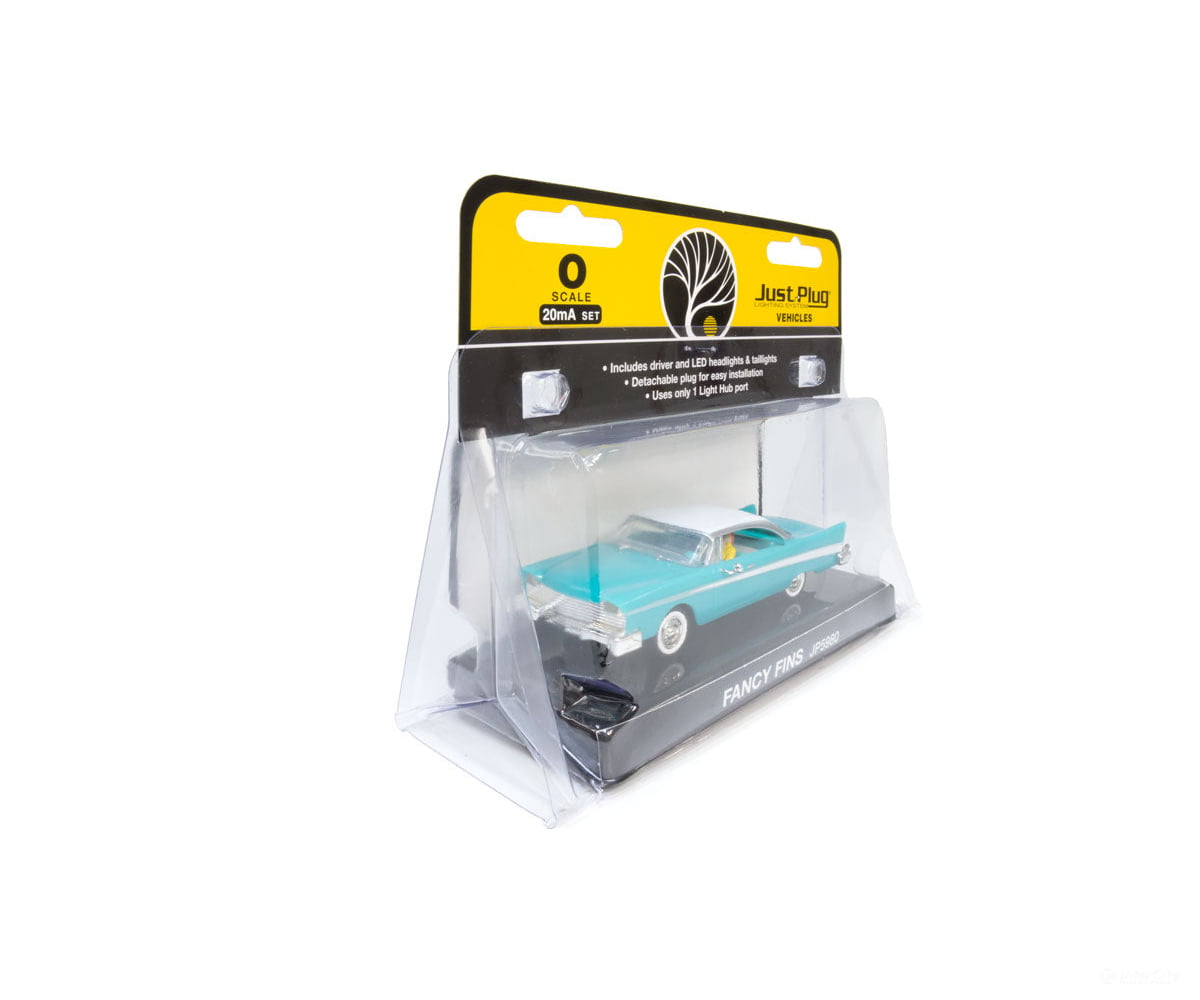Woodland Scenics 5980 Fancy Fins - Just Plug(R) Lighted Vehicle - - Turquoise White Cars & Trucks