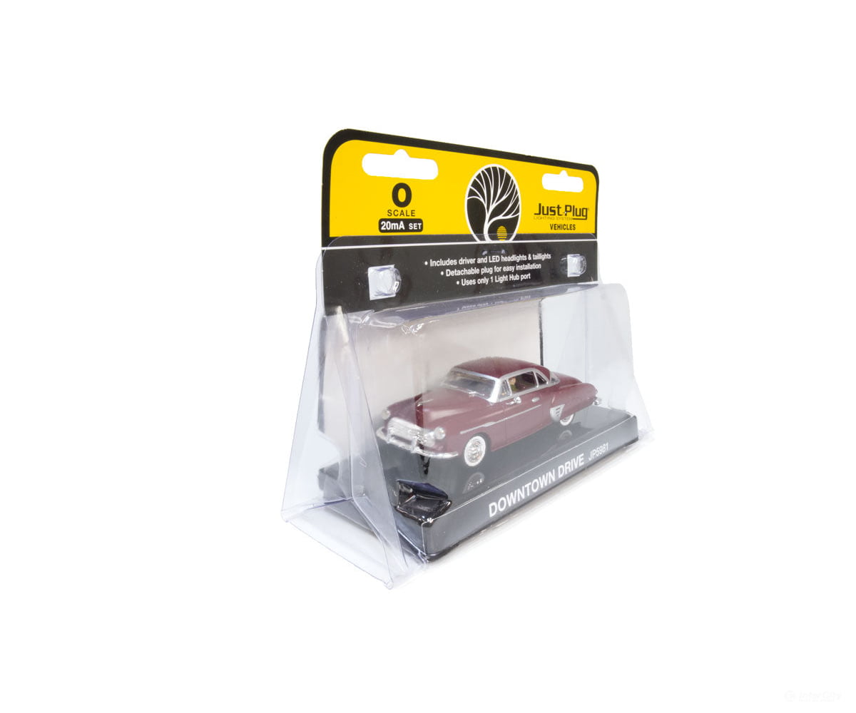 Woodland Scenics 5981 Downtown Drive - Just Plug(R) Lighted Vehicle - - Maroon Cars & Trucks