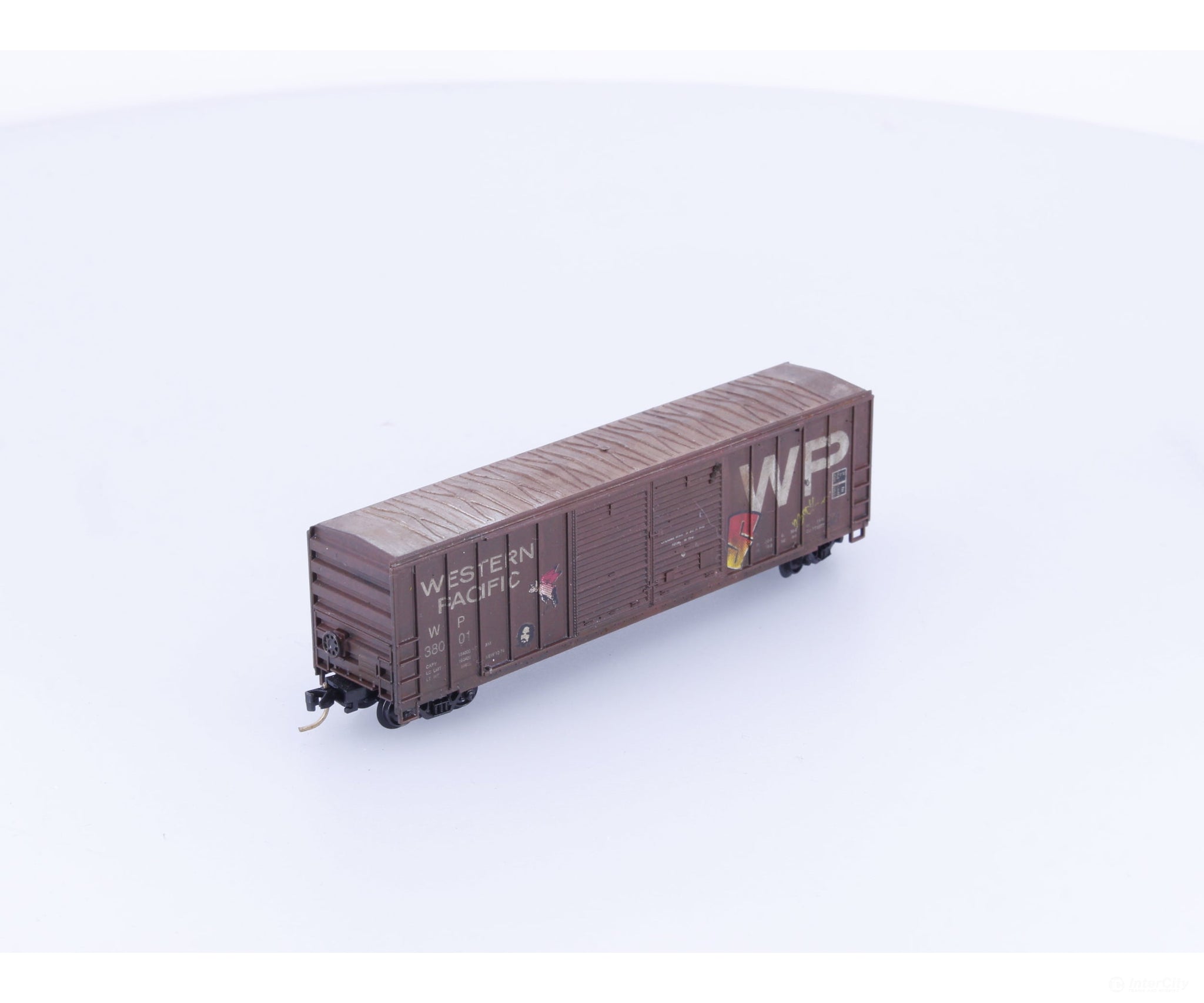 WP40 N 40’ Box Car Double Door Weathered Western Pacific (WP) 38001 - Freight Cars