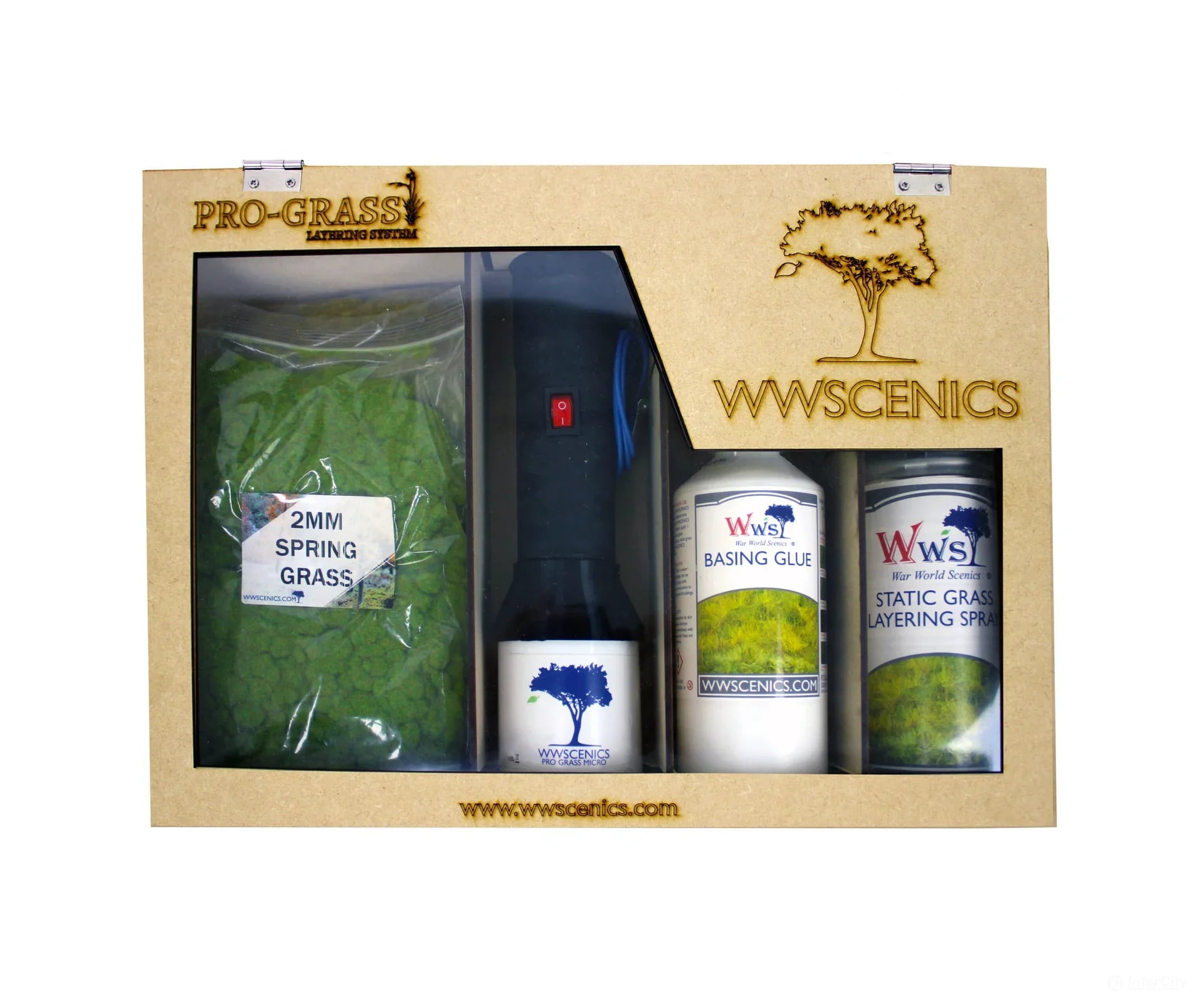 WWScenics WSPG038 Pro Grass Layering System Applicator Starter Kit with pump spray - Includes: Micro Applicator Basing